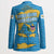 United States Virgin Islands Blazer with Blue Yellow Ocean Design and Eagle Map Pattern - Wonder Print Shop