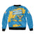 United States Virgin Islands Bomber Jacket with Blue Yellow Ocean Design and Eagle Map Pattern - Wonder Print Shop