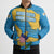 United States Virgin Islands Bomber Puffer Jacket with Blue Yellow Ocean Design and Eagle Map Pattern - Wonder Print Shop