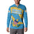 United States Virgin Islands Button Sweatshirt with Blue Yellow Ocean Design and Eagle Map Pattern - Wonder Print Shop