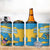 United States Virgin Islands 4 in 1 Can Cooler Tumbler with Blue Yellow Ocean Design and Eagle Map Pattern - Wonder Print Shop