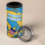 United States Virgin Islands 4 in 1 Can Cooler Tumbler with Blue Yellow Ocean Design and Eagle Map Pattern - Wonder Print Shop