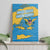 United States Virgin Islands Canvas Wall Art with Blue Yellow Ocean Design and Eagle Map Pattern - Wonder Print Shop