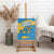 United States Virgin Islands Canvas Wall Art with Blue Yellow Ocean Design and Eagle Map Pattern - Wonder Print Shop