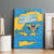 United States Virgin Islands Canvas Wall Art with Blue Yellow Ocean Design and Eagle Map Pattern - Wonder Print Shop