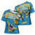 United States Virgin Islands Cross Shoulder Shirt with Blue Yellow Ocean Design and Eagle Map Pattern - Wonder Print Shop