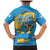 United States Virgin Islands Family Matching Mermaid Dress and Hawaiian Shirt with Blue Yellow Ocean Design and Eagle Map Pattern - Wonder Print Shop