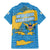United States Virgin Islands Family Matching Mermaid Dress and Hawaiian Shirt with Blue Yellow Ocean Design and Eagle Map Pattern - Wonder Print Shop