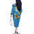 United States Virgin Islands Family Matching Off The Shoulder Long Sleeve Dress and Hawaiian Shirt with Blue Yellow Ocean Design and Eagle Map Pattern - Wonder Print Shop