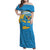 United States Virgin Islands Family Matching Off Shoulder Maxi Dress and Hawaiian Shirt with Blue Yellow Ocean Design and Eagle Map Pattern - Wonder Print Shop