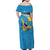 United States Virgin Islands Family Matching Off Shoulder Maxi Dress and Hawaiian Shirt with Blue Yellow Ocean Design and Eagle Map Pattern - Wonder Print Shop