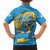 United States Virgin Islands Family Matching Summer Maxi Dress and Hawaiian Shirt with Blue Yellow Ocean Design and Eagle Map Pattern - Wonder Print Shop