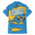 United States Virgin Islands Family Matching Summer Maxi Dress and Hawaiian Shirt with Blue Yellow Ocean Design and Eagle Map Pattern - Wonder Print Shop