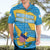 United States Virgin Islands Hawaiian Shirt with Blue Yellow Ocean Design and Eagle Map Pattern - Wonder Print Shop