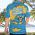 United States Virgin Islands Hawaiian Shirt with Blue Yellow Ocean Design and Eagle Map Pattern - Wonder Print Shop
