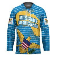 United States Virgin Islands Hockey Jersey with Blue Yellow Ocean Design and Eagle Map Pattern - Wonder Print Shop