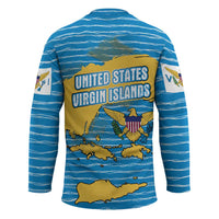 United States Virgin Islands Hockey Jersey with Blue Yellow Ocean Design and Eagle Map Pattern - Wonder Print Shop