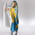 United States Virgin Islands Hooded Blanket with Blue Yellow Ocean Design and Eagle Map Pattern - Wonder Print Shop