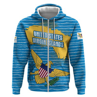 United States Virgin Islands Hoodie with Blue Yellow Ocean Design and Eagle Map Pattern - Wonder Print Shop