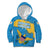United States Virgin Islands Kid Hoodie with Blue Yellow Ocean Design and Eagle Map Pattern - Wonder Print Shop