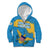 United States Virgin Islands Kid Hoodie with Blue Yellow Ocean Design and Eagle Map Pattern - Wonder Print Shop