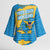 United States Virgin Islands Kimono Sleeve Blouse with Blue Yellow Ocean Design and Eagle Map Pattern - Wonder Print Shop