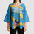 United States Virgin Islands Kimono Sleeve Blouse with Blue Yellow Ocean Design and Eagle Map Pattern - Wonder Print Shop