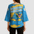 United States Virgin Islands Kimono Sleeve Blouse with Blue Yellow Ocean Design and Eagle Map Pattern - Wonder Print Shop