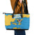 United States Virgin Islands Leather Tote Bag with Blue Yellow Ocean Design and Eagle Map Pattern - Wonder Print Shop