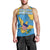 United States Virgin Islands Men Tank Top with Blue Yellow Ocean Design and Eagle Map Pattern - Wonder Print Shop