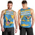 United States Virgin Islands Men Tank Top with Blue Yellow Ocean Design and Eagle Map Pattern - Wonder Print Shop