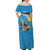 United States Virgin Islands Off Shoulder Maxi Dress with Blue Yellow Ocean Design and Eagle Map Pattern - Wonder Print Shop