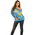 United States Virgin Islands Off Shoulder Sweater with Blue Yellow Ocean Design and Eagle Map Pattern - Wonder Print Shop