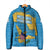 United States Virgin Islands Padded Jacket with Blue Yellow Ocean Design and Eagle Map Pattern - Wonder Print Shop