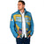 United States Virgin Islands Padded Jacket with Blue Yellow Ocean Design and Eagle Map Pattern - Wonder Print Shop