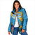 United States Virgin Islands Padded Jacket with Blue Yellow Ocean Design and Eagle Map Pattern - Wonder Print Shop