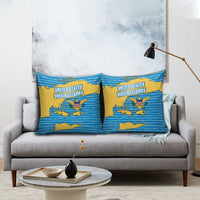 United States Virgin Islands Pillow Cover with Blue Yellow Ocean Design and Eagle Map Pattern - Wonder Print Shop