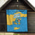 United States Virgin Islands Quilt with Blue Yellow Ocean Design and Eagle Map Pattern - Wonder Print Shop