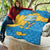 United States Virgin Islands Quilt with Blue Yellow Ocean Design and Eagle Map Pattern - Wonder Print Shop