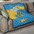 United States Virgin Islands Quilt with Blue Yellow Ocean Design and Eagle Map Pattern - Wonder Print Shop