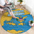 United States Virgin Islands Round Carpet with Blue Yellow Ocean Design and Eagle Map Pattern - Wonder Print Shop