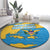 United States Virgin Islands Round Carpet with Blue Yellow Ocean Design and Eagle Map Pattern - Wonder Print Shop