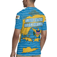 United States Virgin Islands Rugby Jersey with Blue Yellow Ocean Design and Eagle Map Pattern - Wonder Print Shop