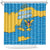 United States Virgin Islands Shower Curtain with Blue Yellow Ocean Design and Eagle Map Pattern - Wonder Print Shop