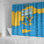 United States Virgin Islands Shower Curtain with Blue Yellow Ocean Design and Eagle Map Pattern - Wonder Print Shop