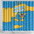 United States Virgin Islands Shower Curtain with Blue Yellow Ocean Design and Eagle Map Pattern - Wonder Print Shop