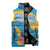 United States Virgin Islands Sleeveless Puffer Jacket with Blue Yellow Ocean Design and Eagle Map Pattern - Wonder Print Shop