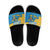 United States Virgin Islands Slide Sandals with Blue Yellow Ocean Design and Eagle Map Pattern - Wonder Print Shop