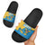United States Virgin Islands Slide Sandals with Blue Yellow Ocean Design and Eagle Map Pattern - Wonder Print Shop