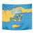 United States Virgin Islands Tapestry with Blue Yellow Ocean Design and Eagle Map Pattern - Wonder Print Shop
